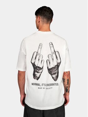 MADE BY SOCIETY MADE BY SOCIETY T-Shirt Unruly - T18003 Biały Basic Fit