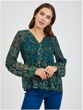 Orsay Orsay Bluzka 650238-856000__40 Zielony Regular Fit