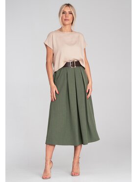 FIGL FIGL Spódnica midi M1201 Zielony Flared Fit
