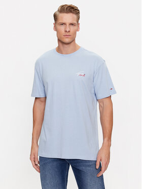Tommy Jeans Tommy Jeans T-krekls Small Flag DM0DM17714 Zils Classic Fit