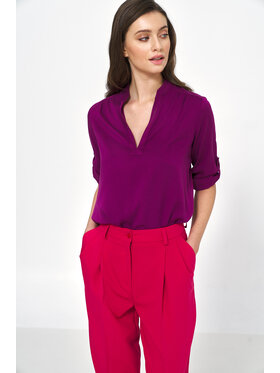 NIFE NIFE Bluzka B184 Fioletowy Regular Fit