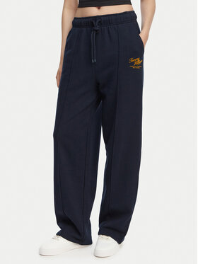 Tommy Hilfiger Tommy Hilfiger Pantaloni trening Logo Exaggerated Seam WW0WW50783 Bleumarin Relaxed Fit