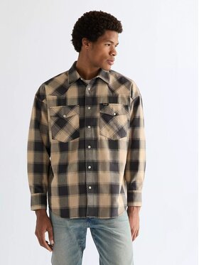 Wrangler Wrangler Koszula WESTERN SHIRT Brązowy Relaxed Fit