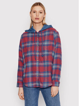 American Eagle American Eagle Риза 035-1354-3809 Червен Regular Fit