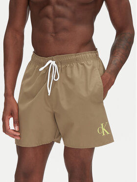 Calvin Klein Swimwear Calvin Klein Swimwear Badeshorts KM0KM01101 Khakifarben Regular Fit
