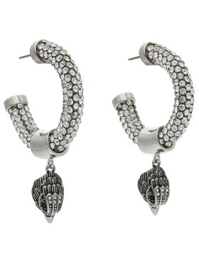 Kurt Geiger Kurt Geiger Kolczyki Crystal Rope Hoops 9628863999 Srebrny