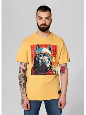 PITBULL PITBULL T-Shirt Koszulka Żółty Regular Fit