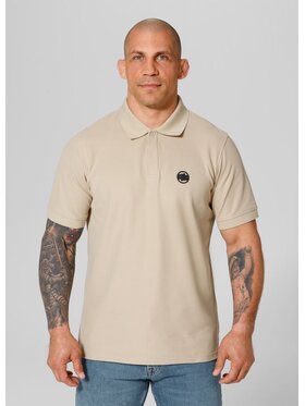PITBULL PITBULL Polo Koszulka Beżowy Regular Fit