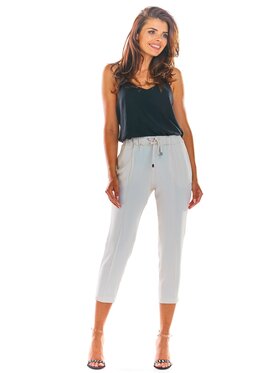 Awama Awama Spodnie damskie A306 Beżowy Basic Fit