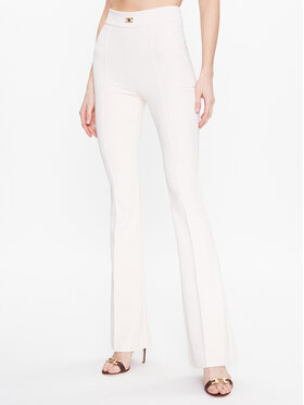 Elisabetta Franchi Elisabetta Franchi Kalhoty z materiálu PA-054-31E2-V250 Écru Slim Fit