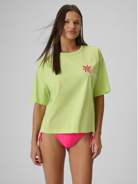 4F 4F T-Shirt BEACHWEAR Żółty jasny Boxy Fit