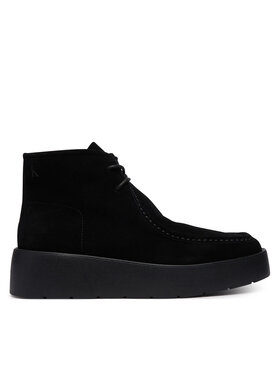 Calvin Klein Calvin Klein Kotníková obuv Flatf Lace Up Apr Cut Boot HW0HW03273 Černá