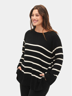 Zizzi Zizzi Пуловер M61259A Черен Regular Fit