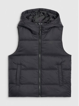 4F 4F Kamizelka OUTERWEAR Czarny Regular Fit