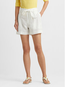 LAUREN RALPH LAUREN Lauren Ralph Lauren Шорти от плат 200862093001 Бял Relaxed Fit