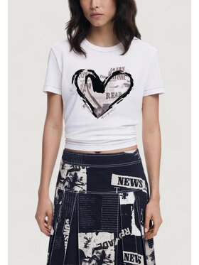 Desigual Desigual T-Shirt TS_LETTER CORE Λευκό Core Fit