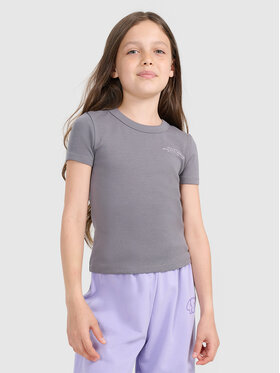 4F 4F T-Shirt BASIC+ Szary ciemny Slim Fit