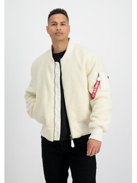 Alpha Industries Alpha Industries Kurtka bomber MA-1 Teddy Jacket Biały Loose Fit