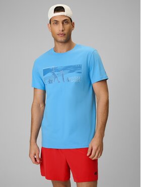 4F 4F T-Shirt 4FWSS26TTSHM3035-33S Niebieski Regular Fit
