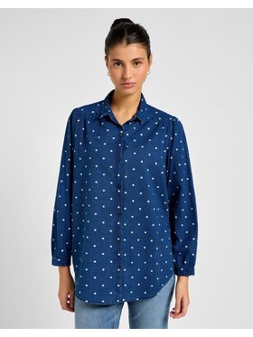 Lee Lee Koszula SHIRRED BLOUSE 112355126 Granatowy Regular Fit