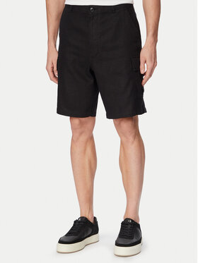 Calvin Klein Jeans Calvin Klein Jeans Pantalon scurți din material LV04RF610G Negru Regular Fit