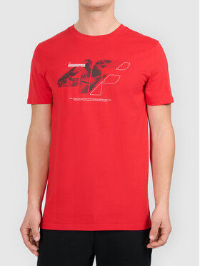 4F 4F T-Shirt 4FWAW26TTSHM3595-62S Czerwony Active Fit