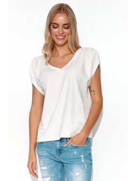 Makadamia Makadamia Bluzka M774 Biały Comfort Fit