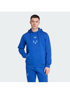 adidas adidas Bluza Performance Messi Hoodie Błękitny Regular Fit