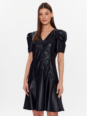 DKNY DKNY Рокля от имитация на кожа DD2K4479 Тъмносин Regular Fit