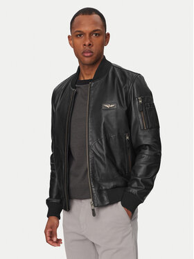 Aeronautica Militare Aeronautica Militare Kožená bunda 261PN5053UPL00320 Černá Regular Fit