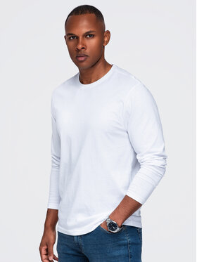 Ombre Ombre Longsleeve OM-LSBL-0142 Biały Regular Fit