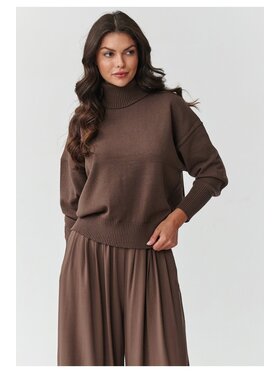 Makadamia Makadamia Sweter S165 Brązowy Loose Fit