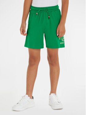 Tommy Hilfiger Tommy Hilfiger Sportske kratke hlače Monogram Wreath KB0KB09002 M Zelena Regular Fit