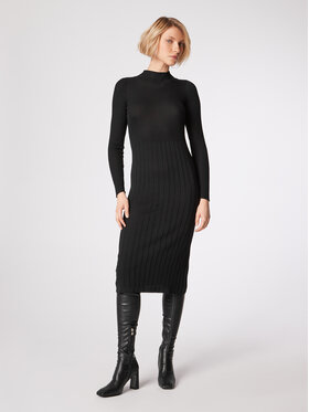 Simple Simple Φόρεμα υφασμάτινο SUD507-01 Μαύρο Slim Fit