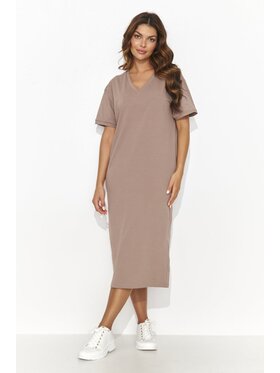Numinou Numinou Sukienka codzienna NU467 Brązowy Comfortable Fit