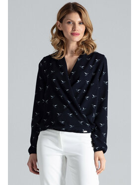 FIGL FIGL Bluzka M371 Granatowy Regular Fit