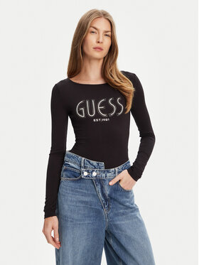 Guess Guess Bodijs W5YP05 K68D2 Melns Slim Fit
