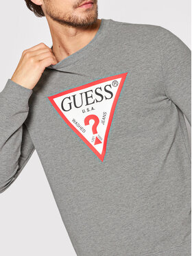 Guess Majica Dugih Rukava Audley M2YQ37 K6ZS1 Siva Slim Fit