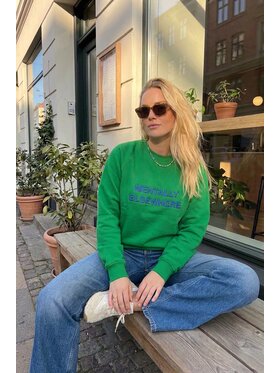 NAOKO NAOKO Bluza Mentally Elsewhere Zielony Reglan Fit