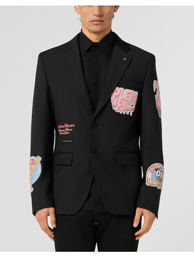 PHILIPP PLEIN PHILIPP PLEIN Marynarka 30564 Czarny Regular Fit
