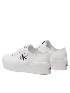 Calvin Klein Jeans Tenis Superge Cupsole Low Txt YW0YW01033 Bela