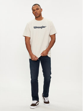 Wrangler Majica Logo 112350523 Écru Regular Fit