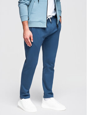 Ombre Ombre Spodnie dresowe OM-PABS-0304 Granatowy Slim Fit