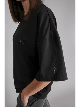 OPRA OPRA T-Shirt OP-SMILE-BLACK Czarny Regular Fit