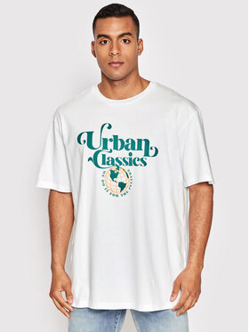 Urban Classics Urban Classics T-Shirt Globe TB4901 Biały Oversize