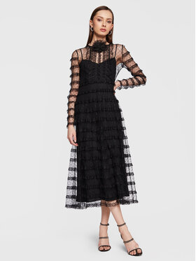 Red Valentino Red Valentino Коктейлна рокля 1R0VA22N Черен Regular Fit