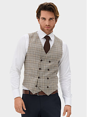 Evenemen Evenemen Kamizelka BOSTON LPA Beżowy Slim Fit