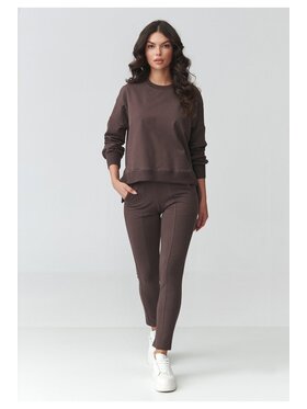 Makadamia Makadamia Dres M917 Brązowy Loose Fit