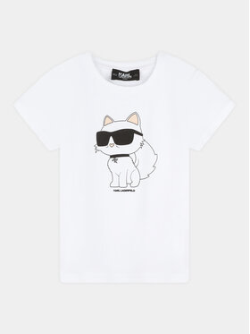 Karl Lagerfeld Kids Karl Lagerfeld Kids T-Shirt Z15437 S Biały Regular Fit