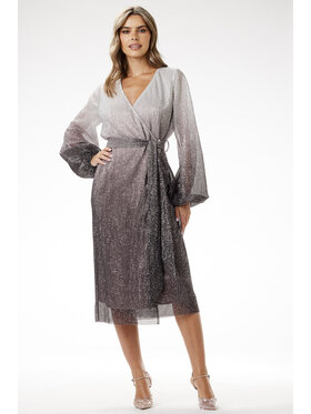 Awama Awama Sukienka A702 Srebrny Basic Fit